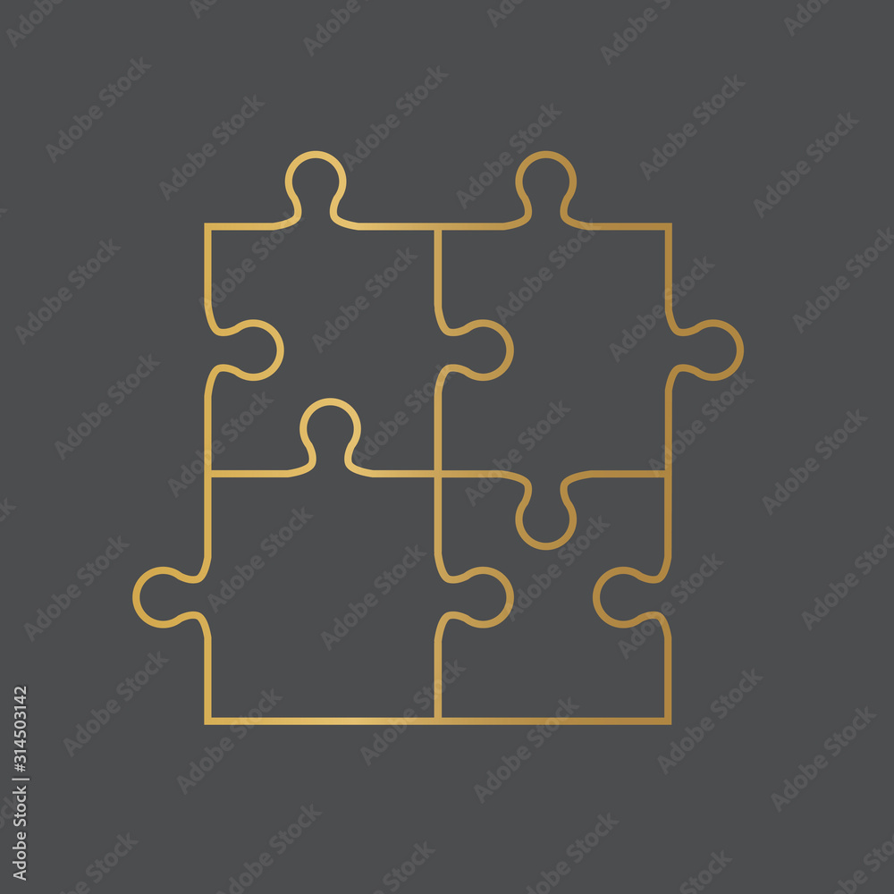 golden puzzle pieces icon- vector illustration golden puzzle pieces icon- vector illustration