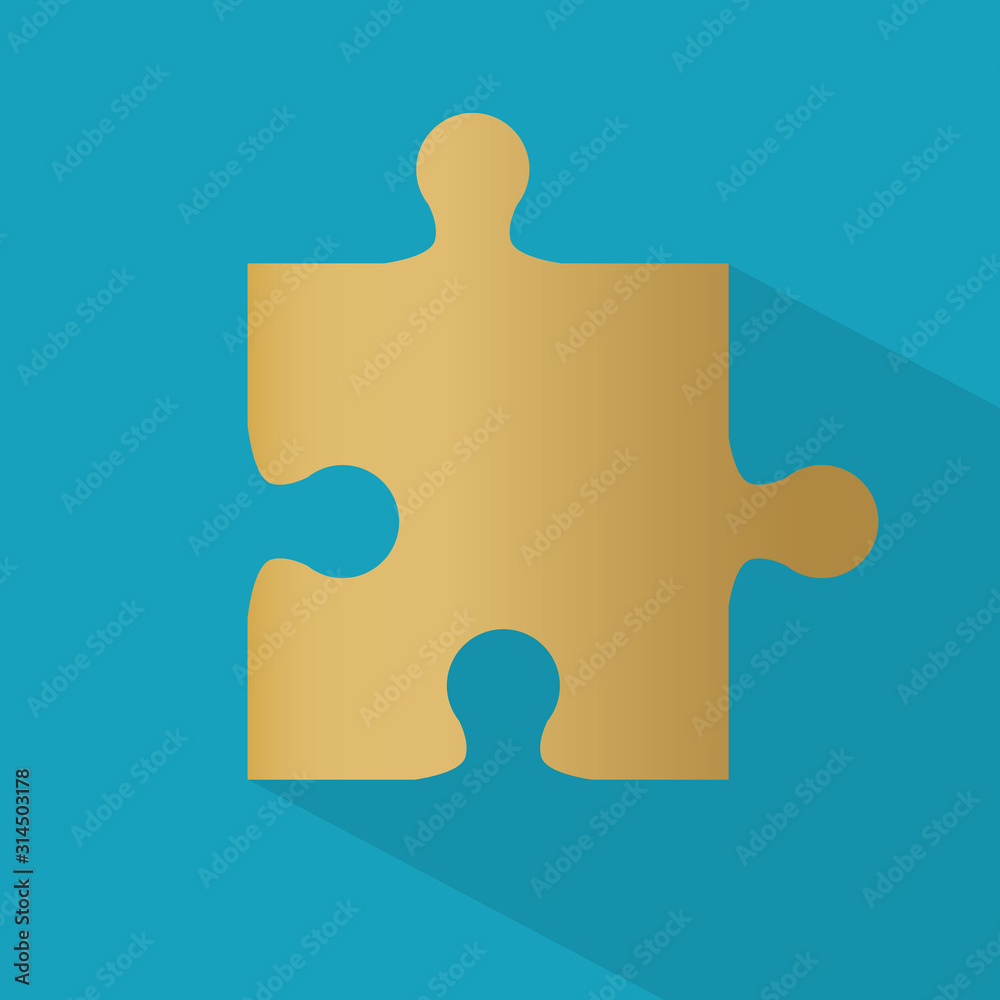 golden puzzle piece icon- vector illustration golden puzzle piece icon- vector illustration