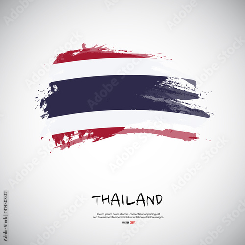 Flag of Thailand with brush stroke background vector
