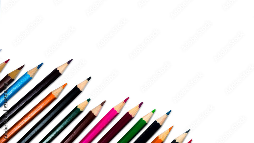 Colored pencils on a white background 02 Colored pencils on a white background 02