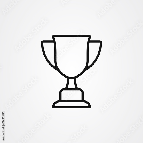 Trophy icon vector illustration in outline style