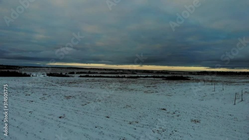 Wallpaper Mural snow field sunset winter aerial video Torontodigital.ca