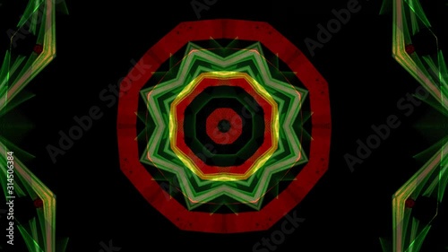 Kaleidoscope Mandala Art Design Abstract Background Loop
