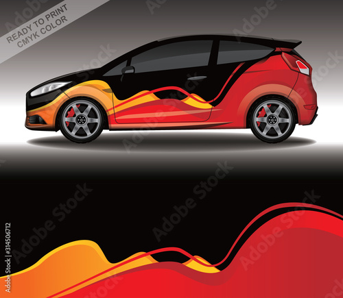 Car wrap decal design vector  custom livery race rally car vehicle sticker and tinting.