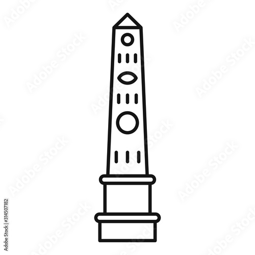 Egypt stone pillar icon. Outline egypt stone pillar vector icon for web design isolated on white background
