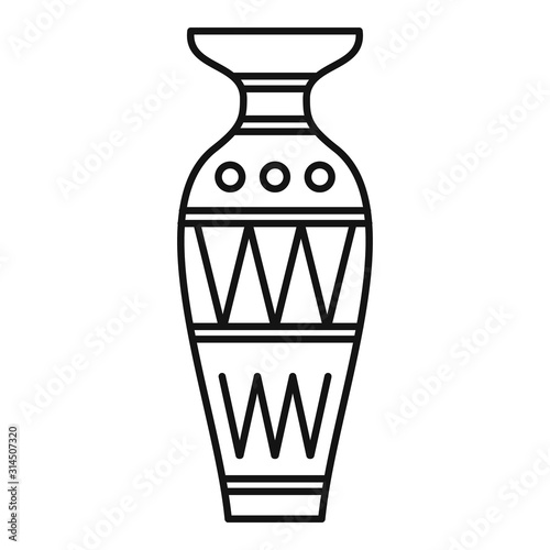 Egyptian vase icon. Outline egyptian vase vector icon for web design isolated on white background