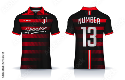 t-shirt sport design template, Soccer jersey mockup for football club. uniform front and back view.