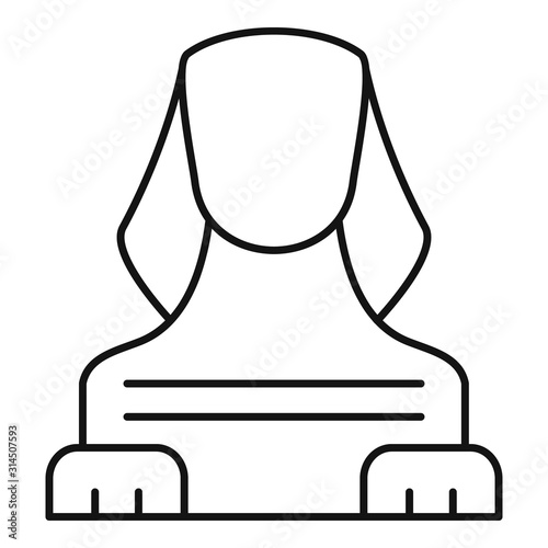 Sphinx icon. Outline sphinx vector icon for web design isolated on white background