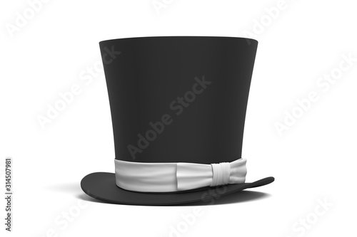 3d rendering cylinder hat on white background