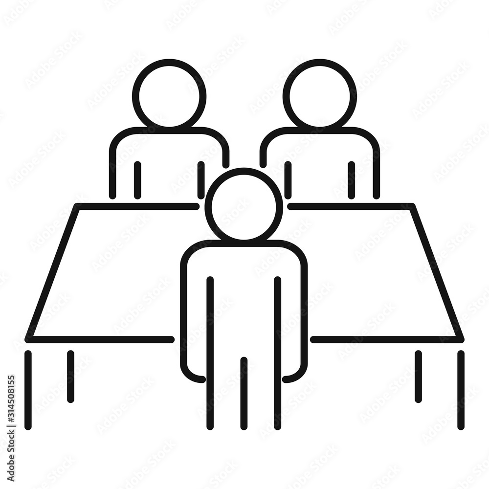 Productive table cooperation icon. Outline productive table cooperation vector icon for web design isolated on white background Productive table cooperation icon. Outline productive table cooperation vector icon for web design isolated on white background
