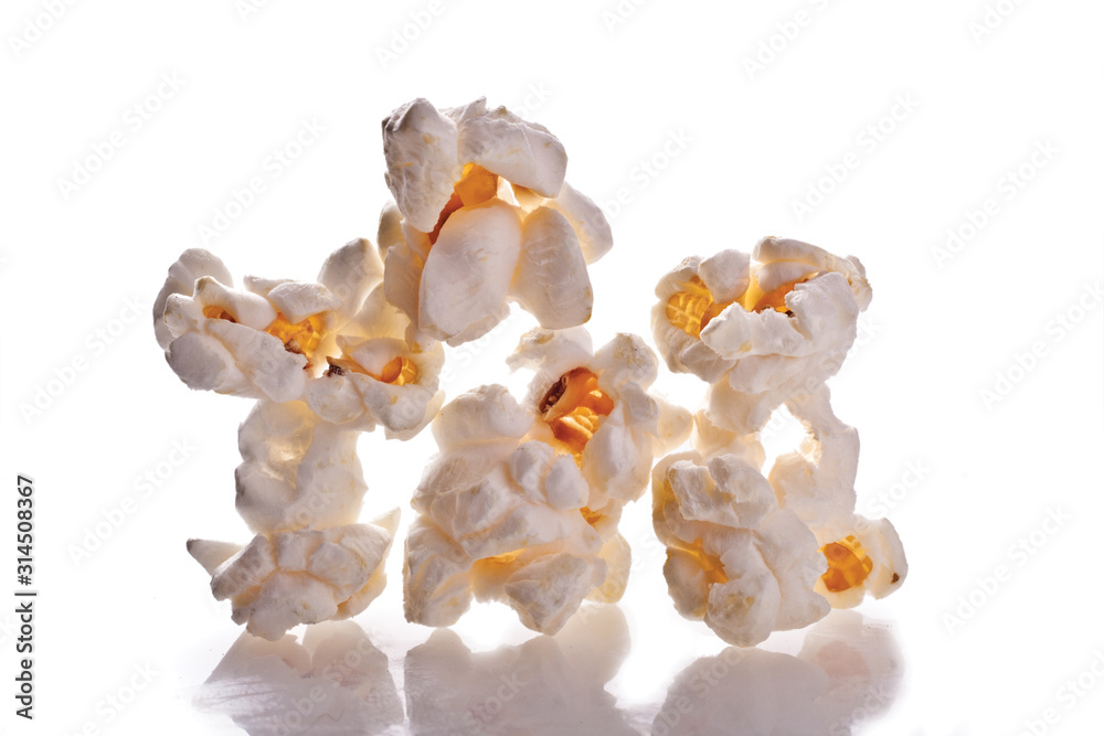 Popcorn shot on white background. Popcorn shot on white background.