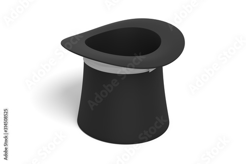 3d rendering cylinder hat on white background
