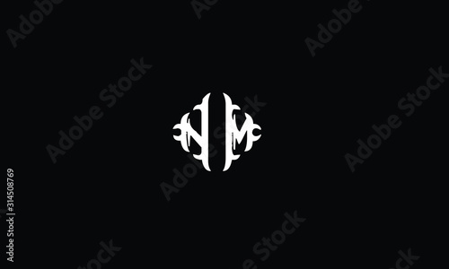 NM abstract vector logo monogram template