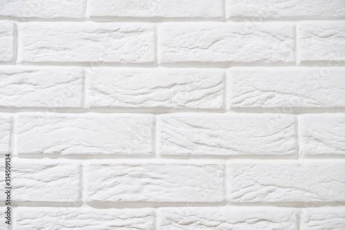 Isolated white brick surface with a weak pattern. Copy space.