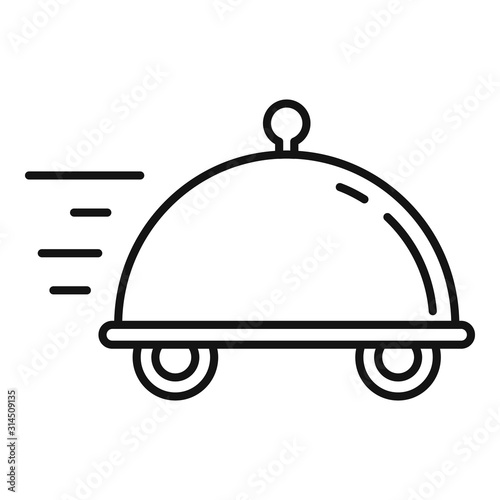 Food delivery icon. Outline food delivery vector icon for web design isolated on white background