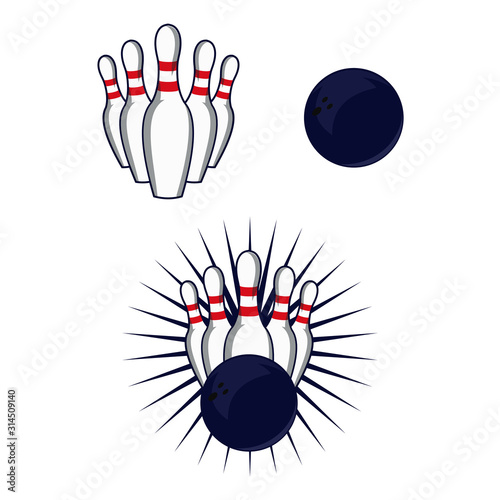 bowling logo and symbol vector