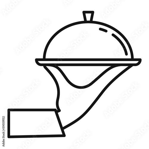 Restaurant food delivery icon. Outline restaurant food delivery vector icon for web design isolated on white background