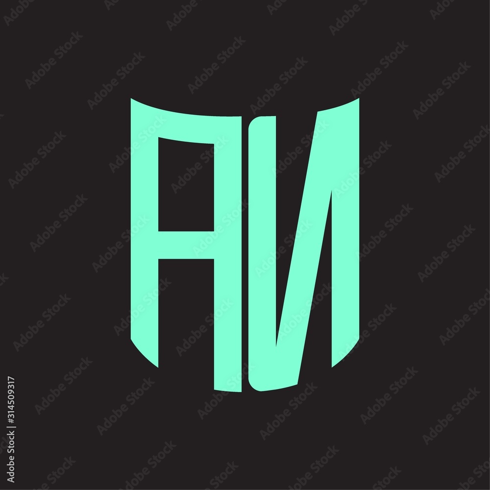 AN Logo monogram with ribbon style design template AN Logo monogram with ribbon style design template
