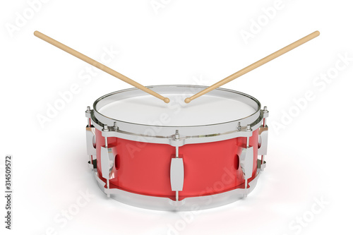 Leinwand Poster Drum on background. Music instrument. 3D rendering.