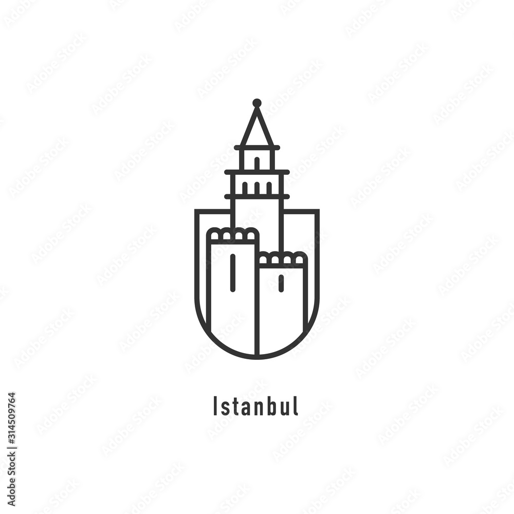 istanbul icon vector. tower symbol. Vector