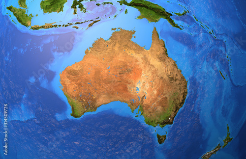 Australia - High resolution physical map