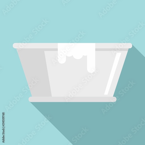 Milk basin icon. Flat illustration of milk basin vector icon for web design