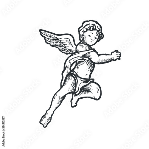 Angel cupid cherub vector drawing