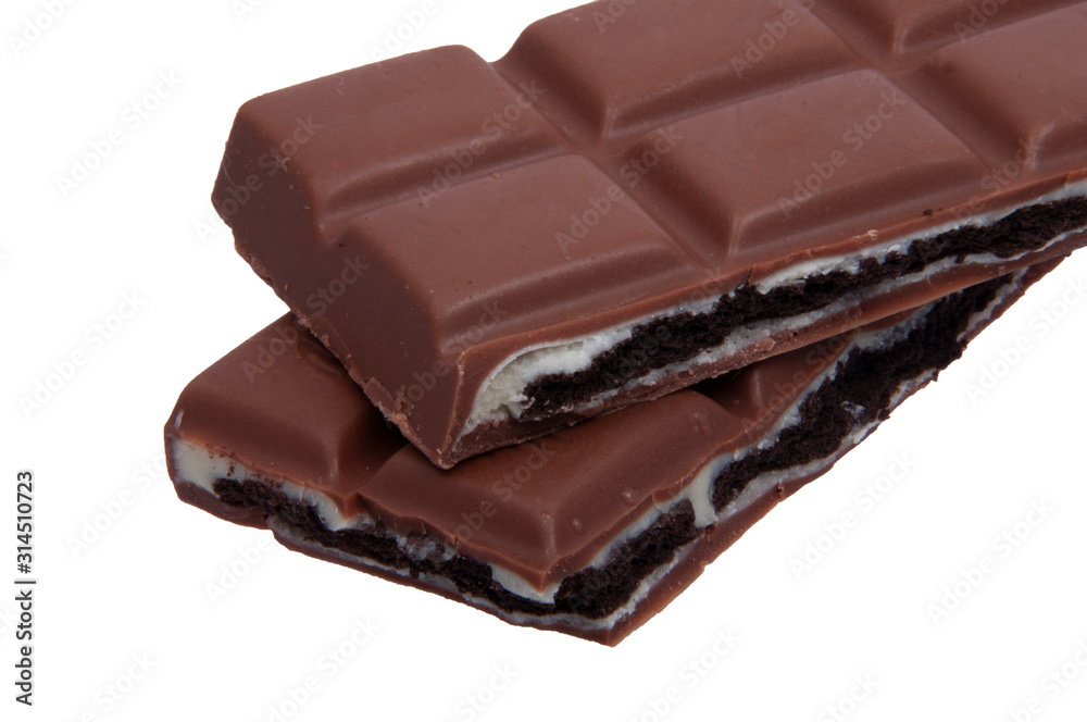 milk chocolate brocken isolated on the white milk chocolate brocken isolated on the white