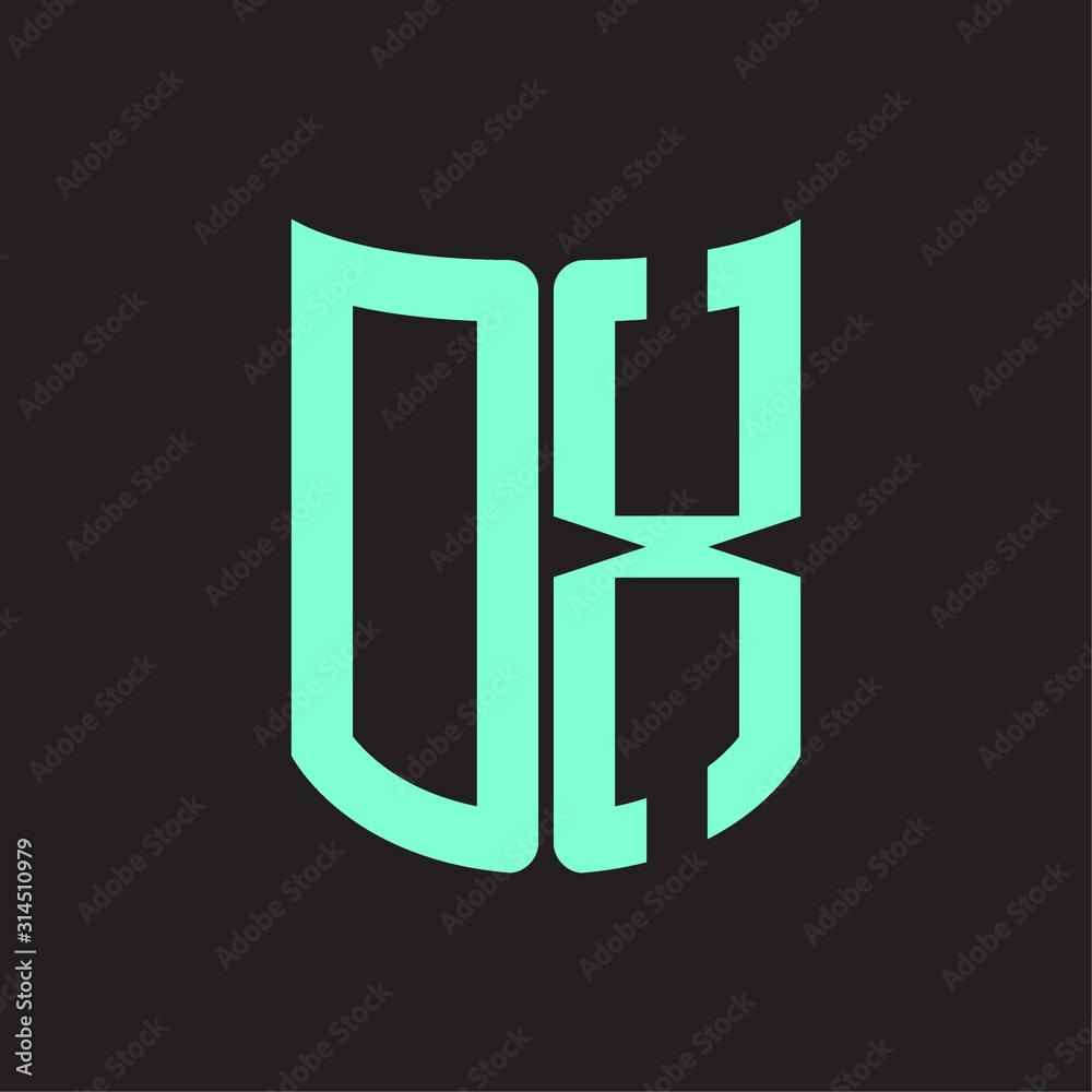 DX Logo monogram with ribbon style design template