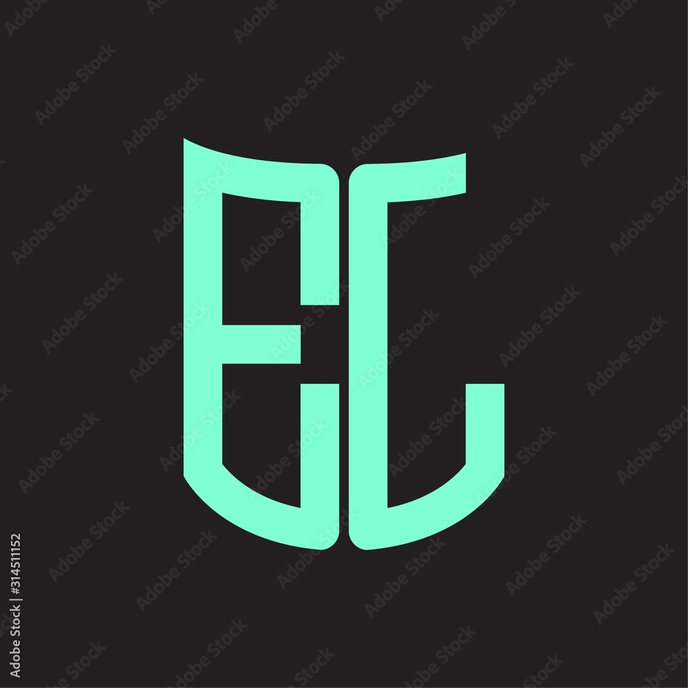 EL Logo monogram with ribbon style design template EL Logo monogram with ribbon style design template