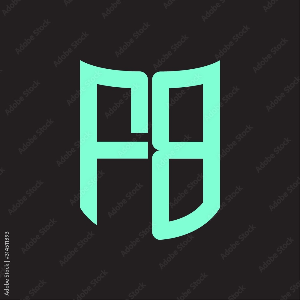 FB Logo monogram with ribbon style design template