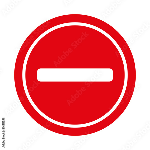 Free Download No Entry sign symbol on white background. Stop to continue. - GFXLoad