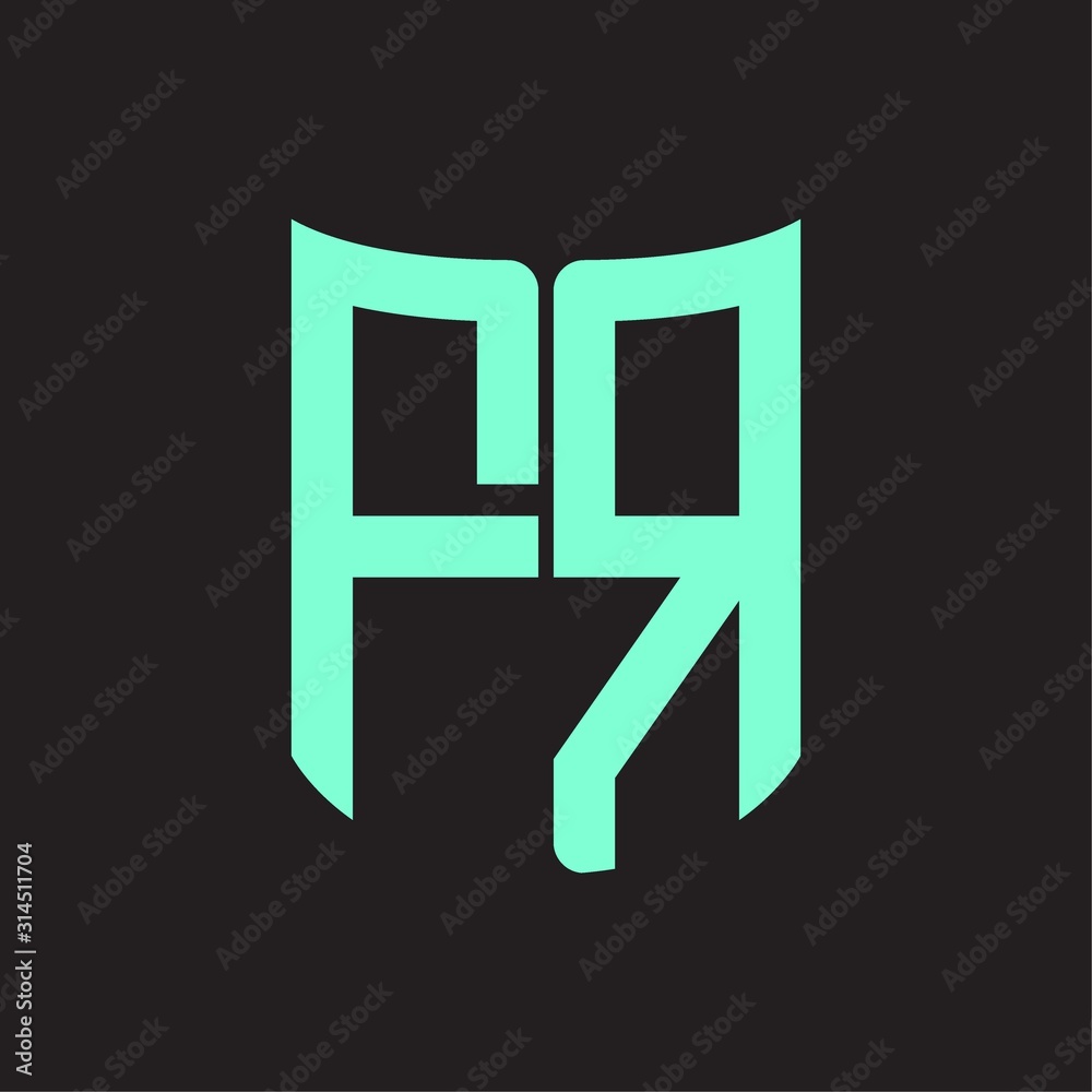 FR Logo monogram with ribbon style design template FR Logo monogram with ribbon style design template