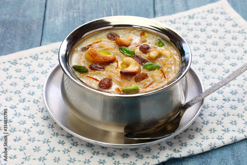 semiya payasam, vermicelli kheer with coconut milk, indian dessert