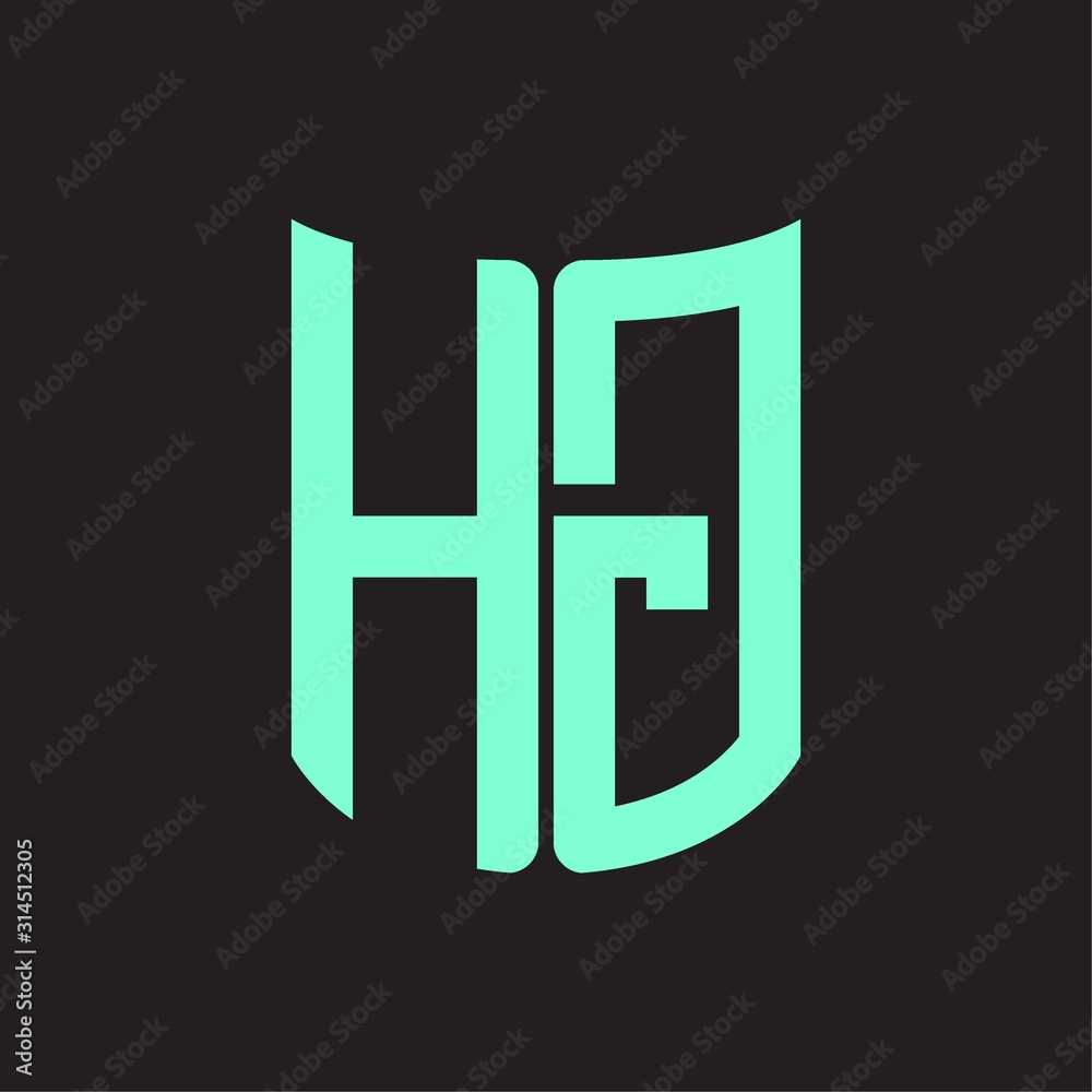 HG Logo monogram with ribbon style design template HG Logo monogram with ribbon style design template