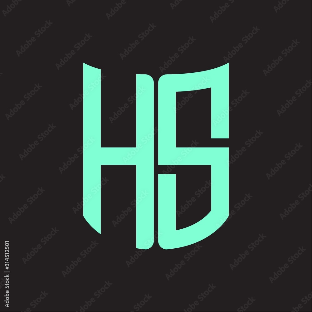 HS Logo monogram with ribbon style design template HS Logo monogram with ribbon style design template