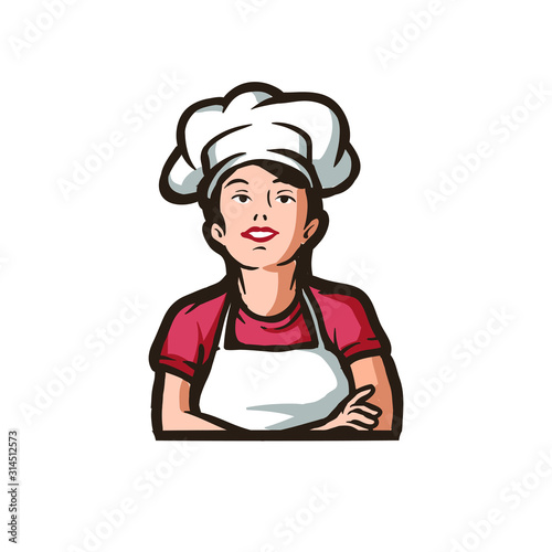 woman chef vector icon