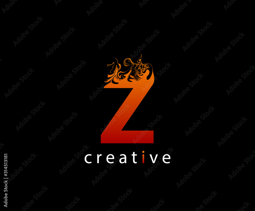 Abstract Z Letter Flame Logo Icon Stock Vector | Adobe Stock