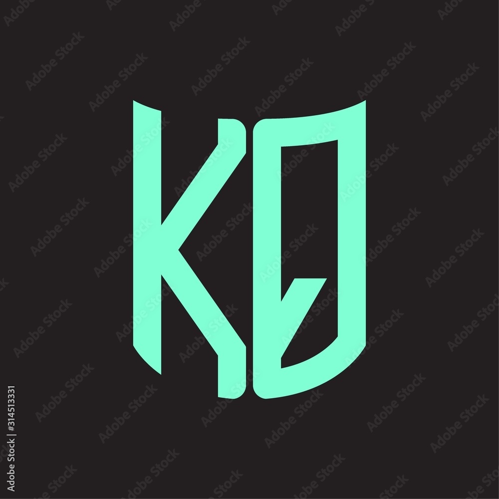 KQ Logo monogram with ribbon style design template KQ Logo monogram with ribbon style design template