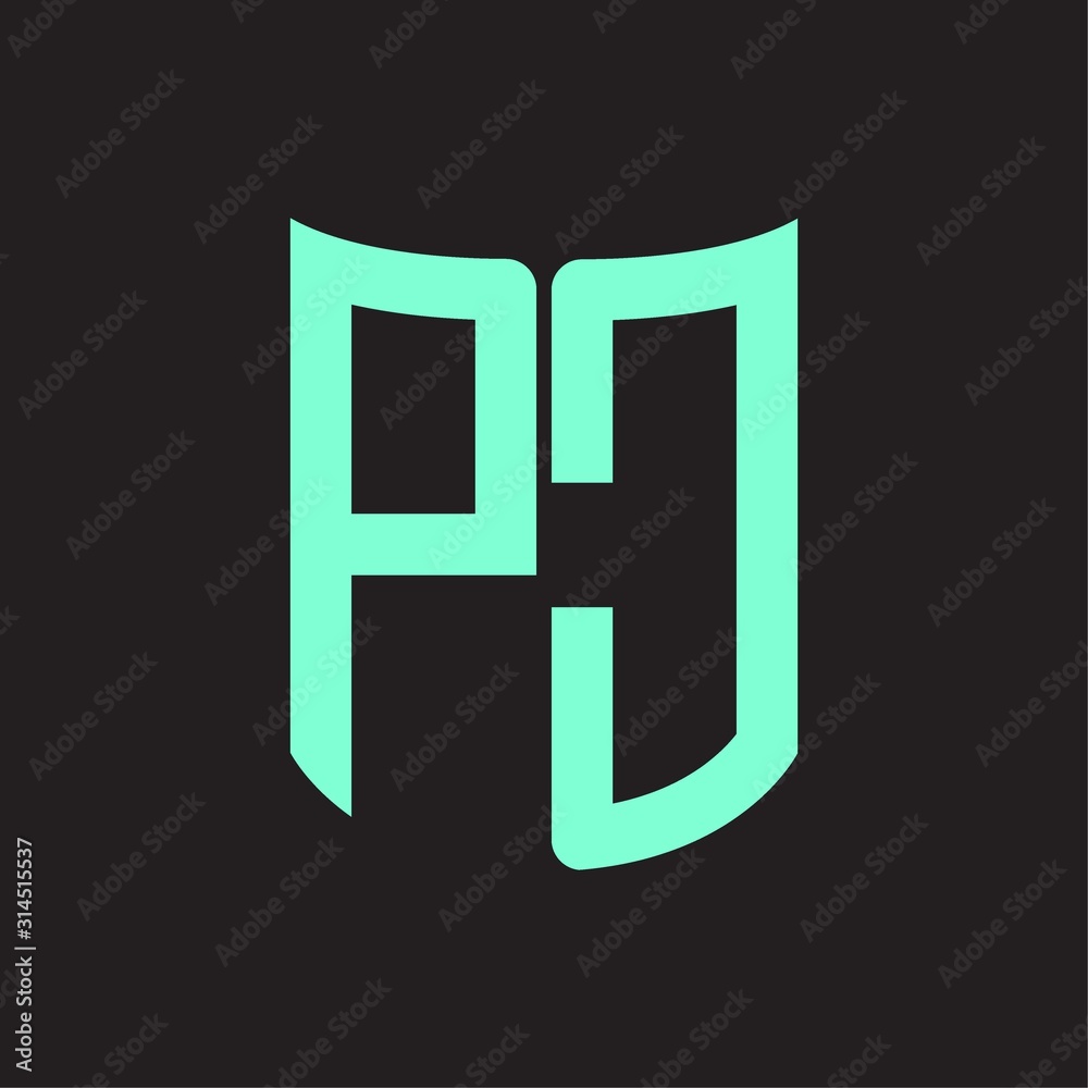 PC Logo monogram with ribbon style design template PC Logo monogram with ribbon style design template