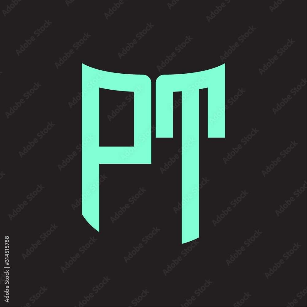 PT Logo monogram with ribbon style design template