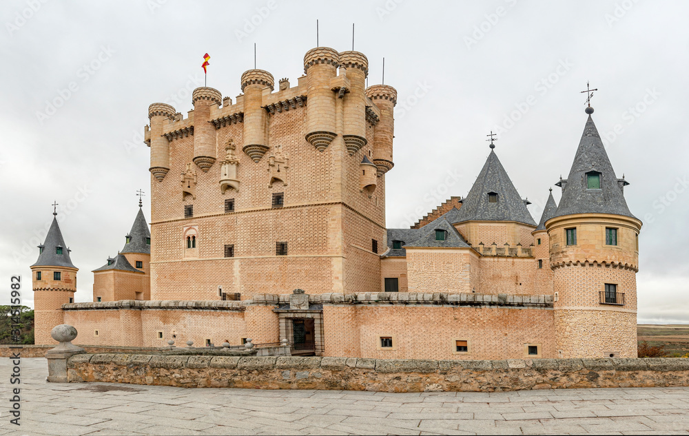 Alcazar of Segovia, Spain. Spanish Palace used as a fortress by several rulers