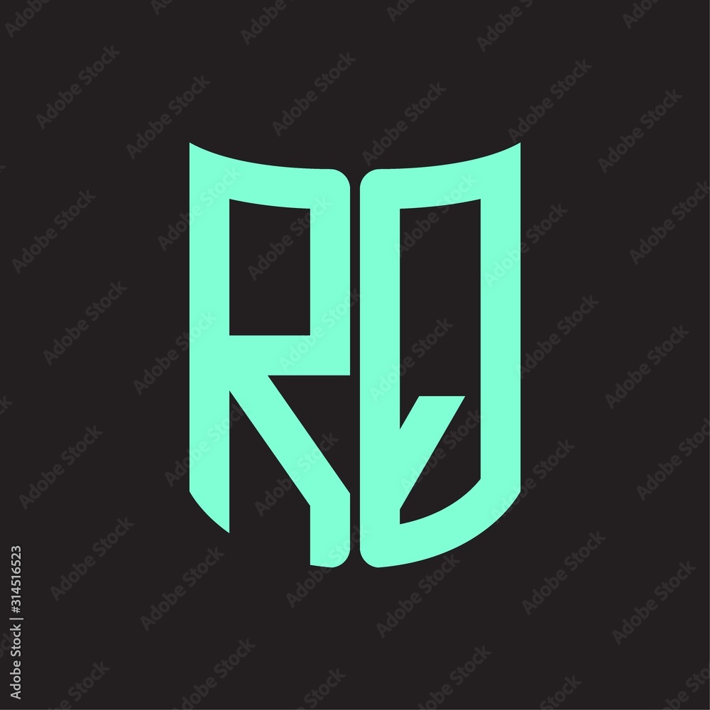 RQ Logo monogram with ribbon style design template RQ Logo monogram with ribbon style design template