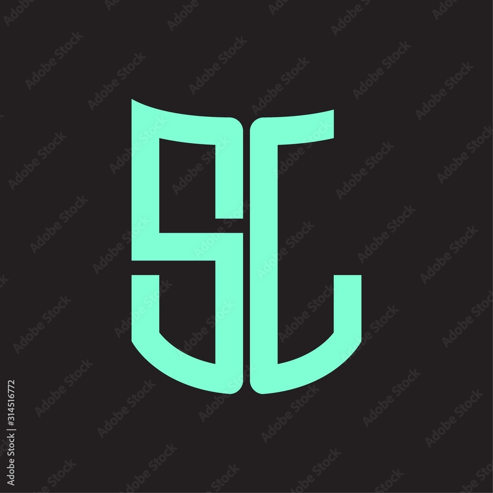 SL Logo monogram with ribbon style design template