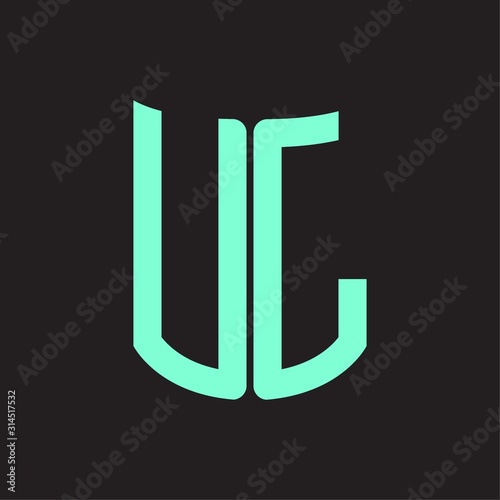 UL Logo monogram with ribbon style design template