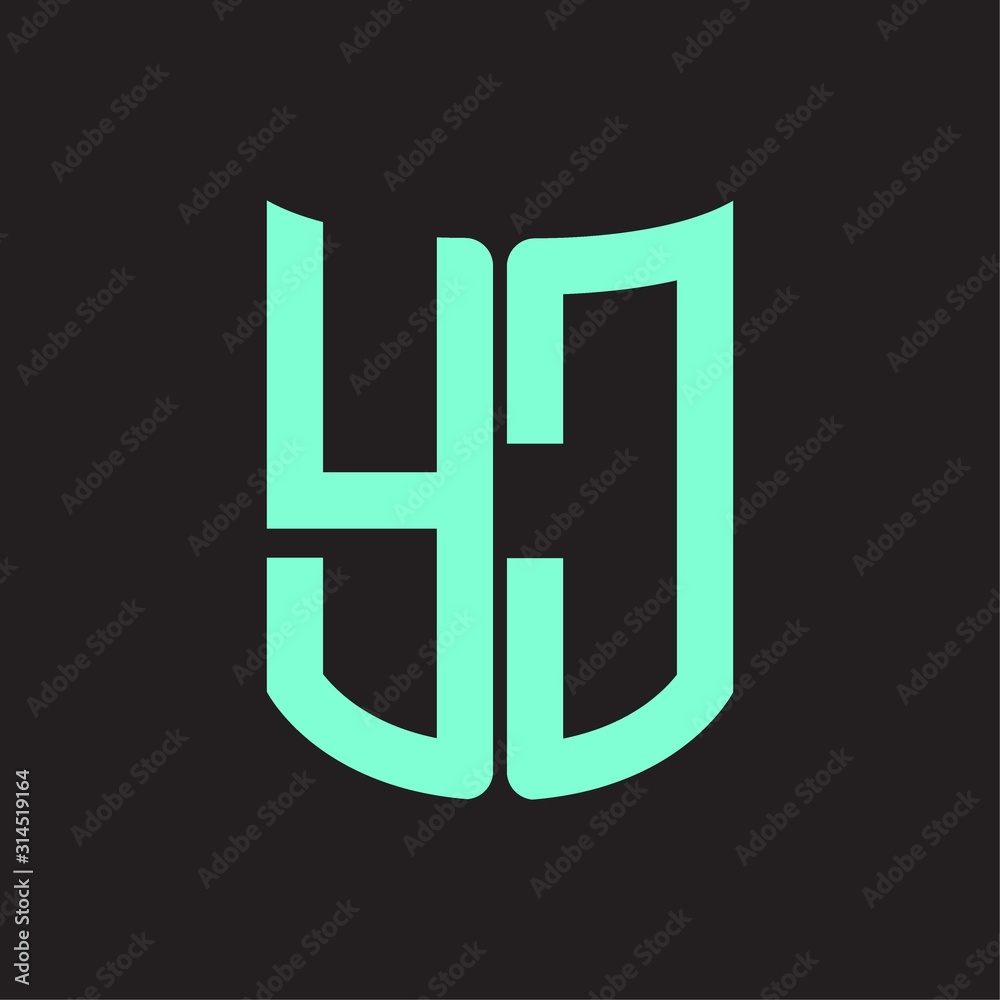 YC Logo monogram with ribbon style design template YC Logo monogram with ribbon style design template