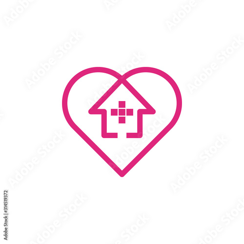 Home Medical symbol. Health Care icon. Nursing home