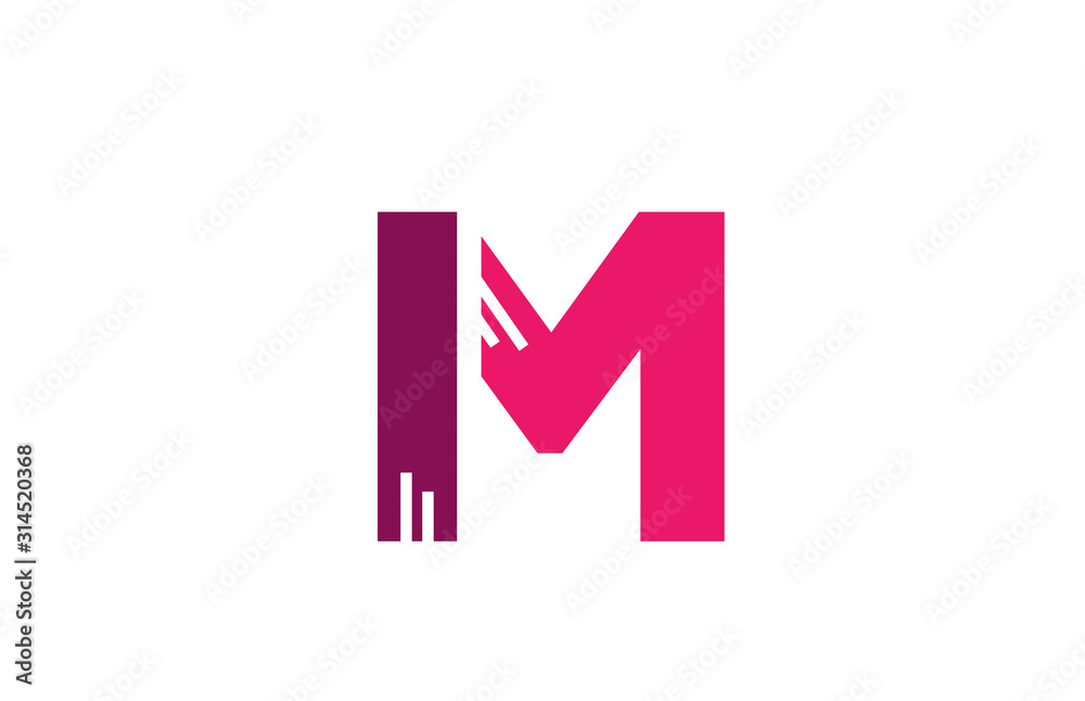 pink white alphabet letter M logo design icon for business company pink white alphabet letter M logo design icon for business company