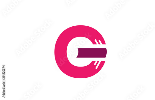 pink white alphabet letter O logo design icon for business company