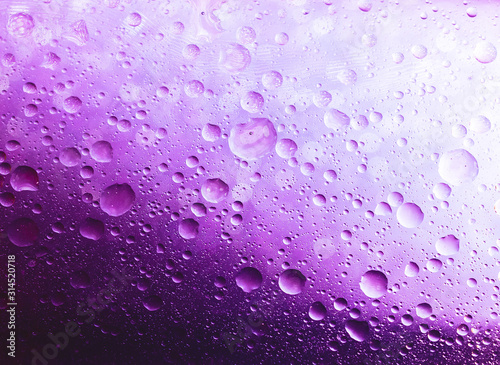 A bubbles is a small column of liquid  bounded completely. Abstract background purple  trend color 2020. Selective focus